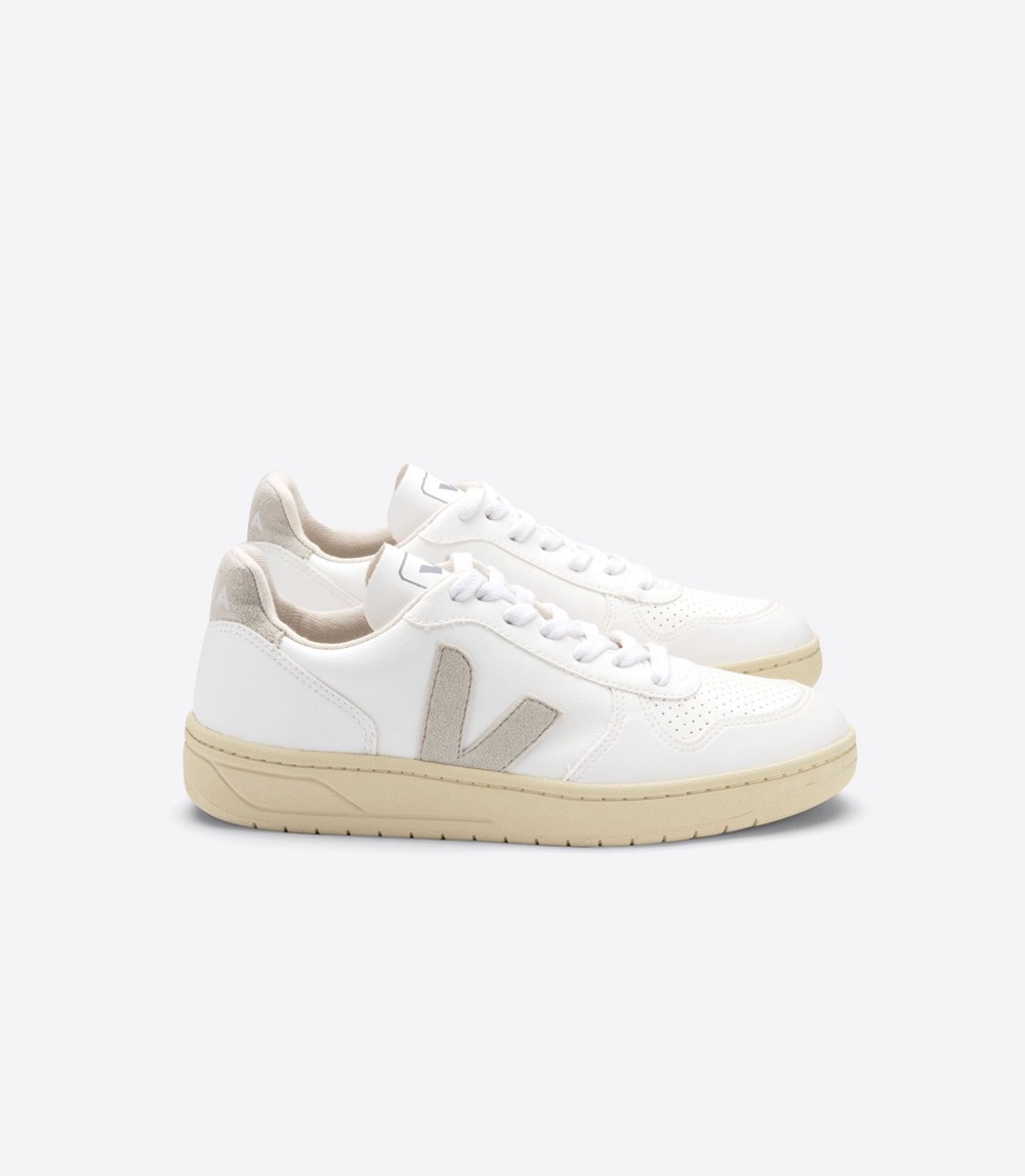 Veja Sneakers Mens - V-10 Cwl - White/Beige - 1749DQUYJ